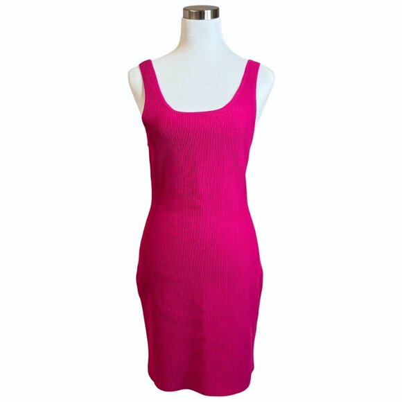 Babaton Aritzia Bodycon Squareneck Tank Dress Womens Size L‎ Pink Legally Blonde - Picture 2 of 11